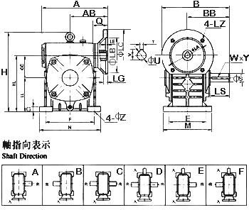 FCDS型蝸輪減速機結構圖